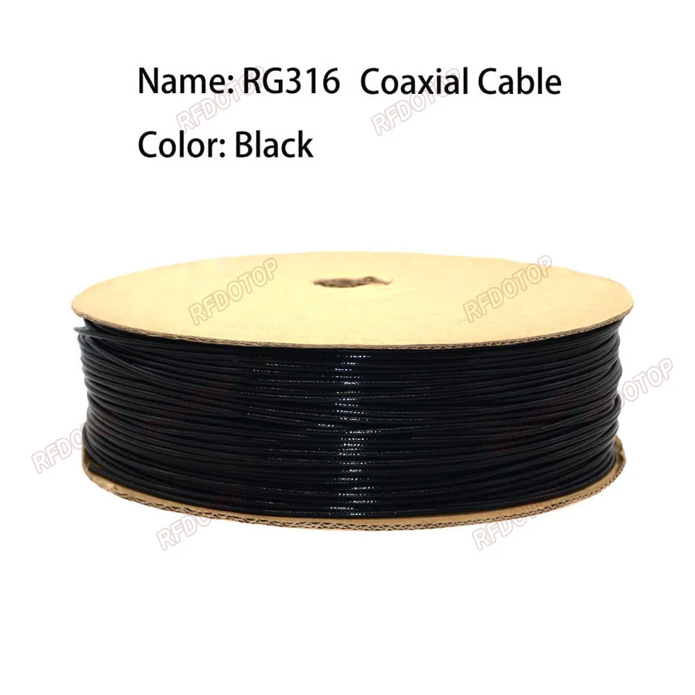 1M~500M Black RG316 Coax Cable 50 Ohm Low Loss for Crimp Connector Fast Shipping High Quality