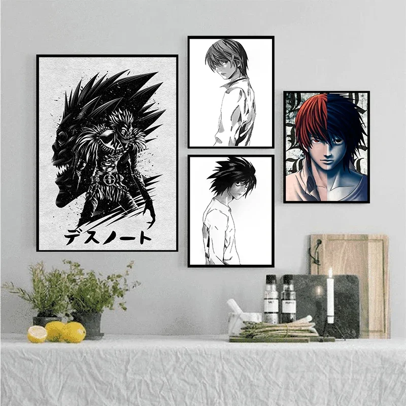 Canvas Painting Posters Cafe Creative Picture Classic Japanese Anime DEATH NOTE Retro Home Bar Interior Decoration