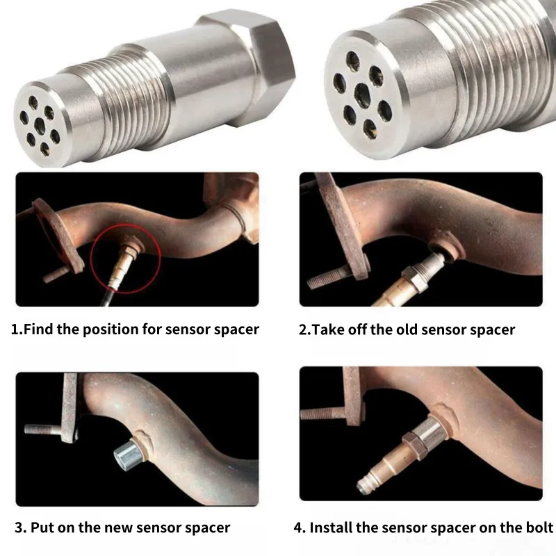 Adaptor Spacer Sensor lampu mesin, 2 buah Adapter Spacer Sensor O2 catalyst mini M18X1.5