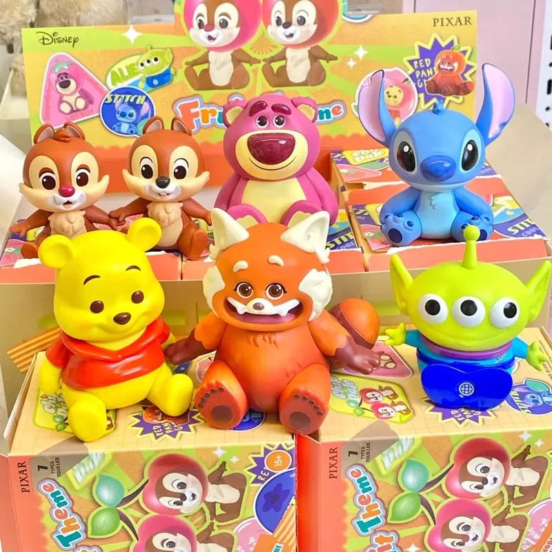 MINISO ديزني غرزة صندوق أعمى بوه الدب الفاكهة تحت عنوان غطاء رأس سلسلة أفخم صندوق أعمى أنيمي المرآب عدة ألعاب أطفال تخمين الهدايا