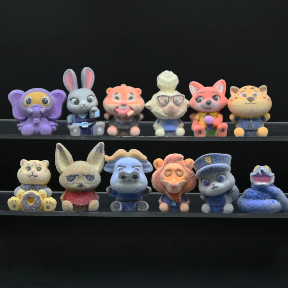 

12Pcs/Set Cartoon Zootopia Nick Judy Flash Finnick Chief Bogo Characters Action Figures Model Toys Children Christmas Gift