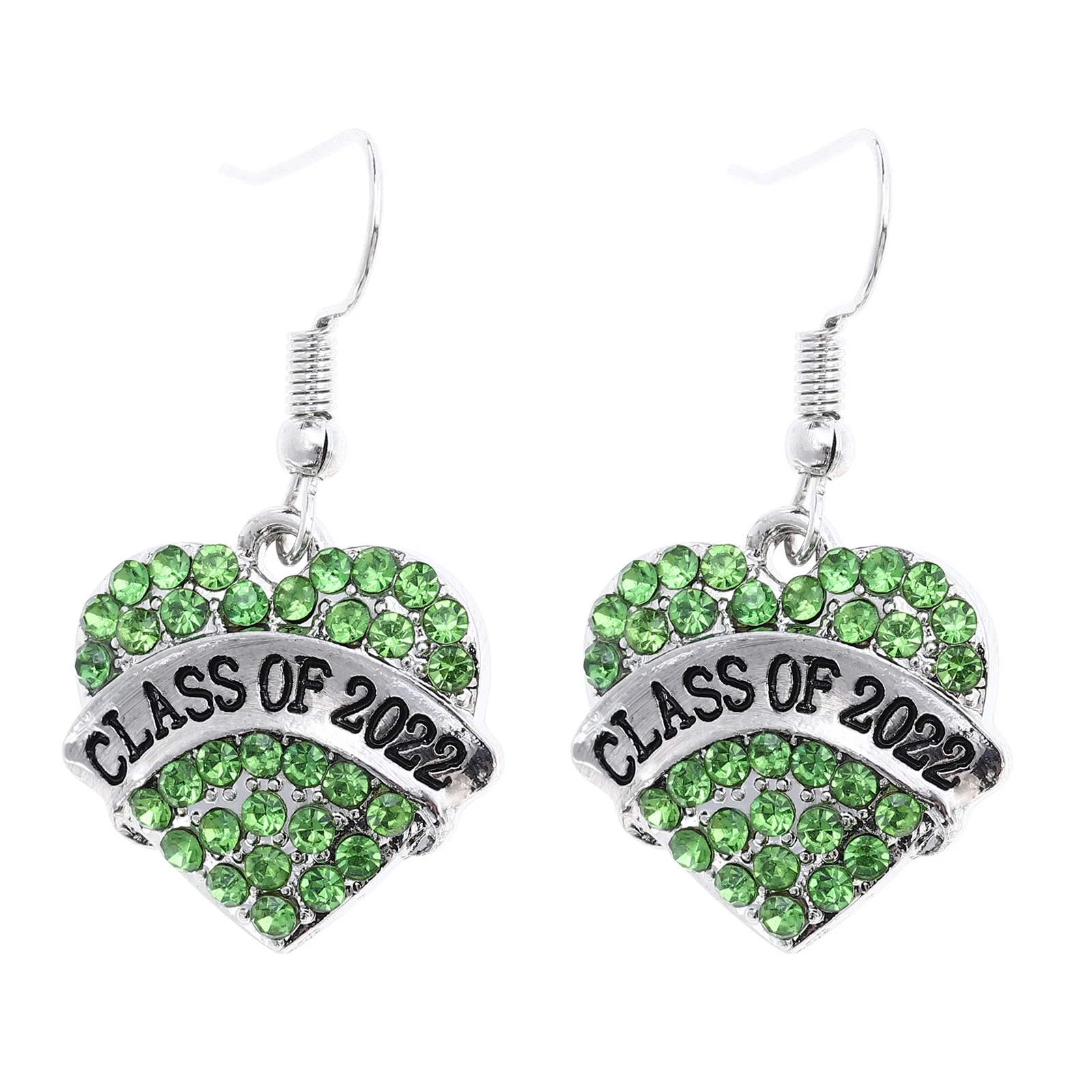 

1Pair Heart Graduation Earrings Rhinestone Crystal Ear Studs Elegant Party Jewelry Gift Rhinestone Earring Heart Earring