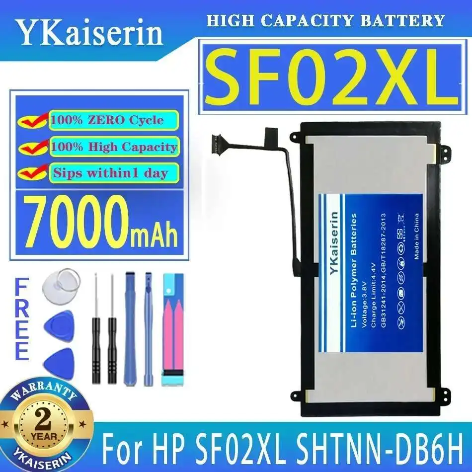 

Аккумулятор для ноутбука 7000 мАч для HP SF02XL Shtnn-DB6H Tpn-C118 Tpn-C119 756417-001 756187-2B1 2ICP3 97 91