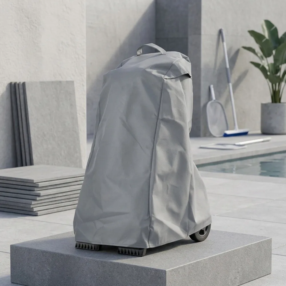 Gray Oxford Fabric Pool Cleaning Machine Cover 210D/420D Waterproof Dustproof 56x66x107cm for Robotic Pool Cleaner Protection