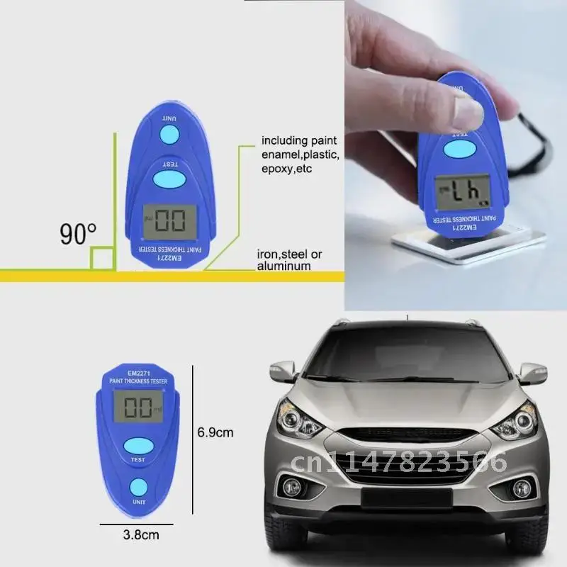 EM2271 0~2.0mm Digital Mini Coating Thickness Gauge Car Film Zinc Paint Thickness Meter Paint Thickness tester Thickness Gauge