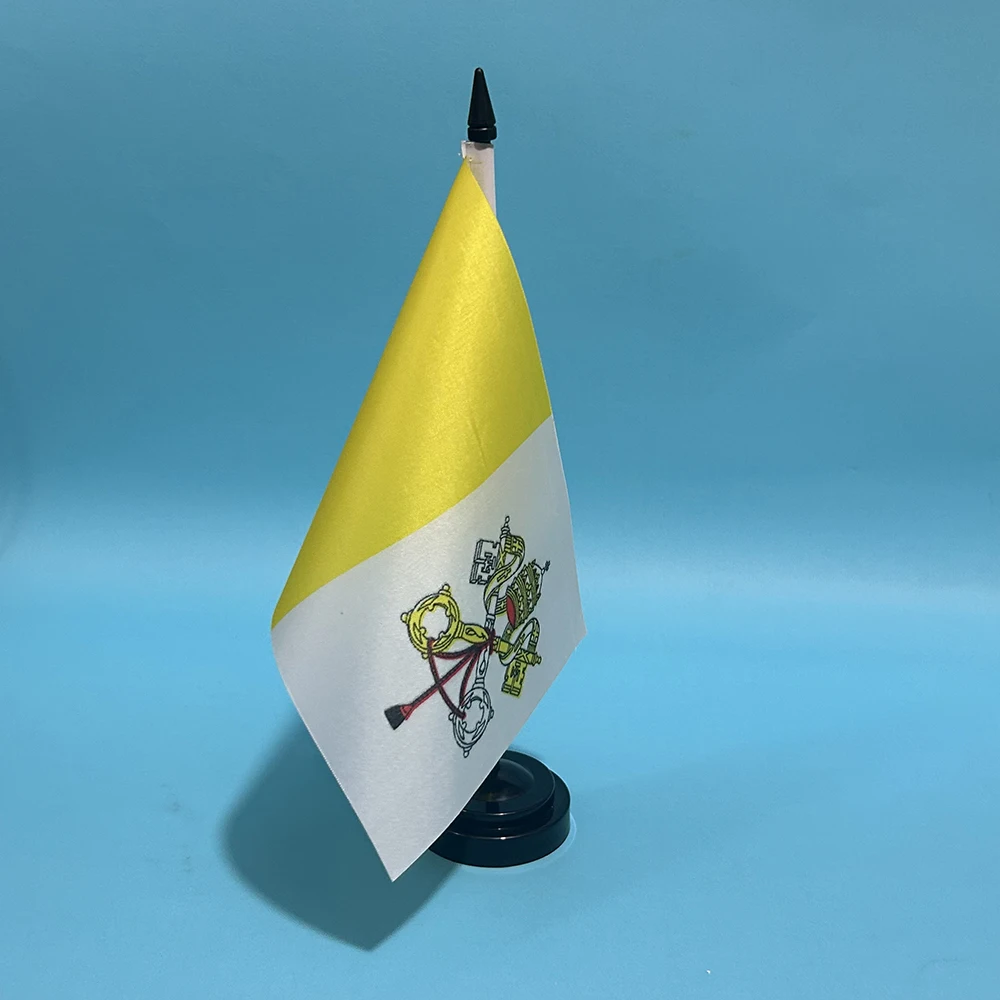 SKY FLAG Büro-Schreibtisch-Flagge des Vatikanflaggen, 14 x 21 cm, Vatikanflagge, Nationalflagge, Landbanner, Schreibtisch-Ornamente, Flaggen