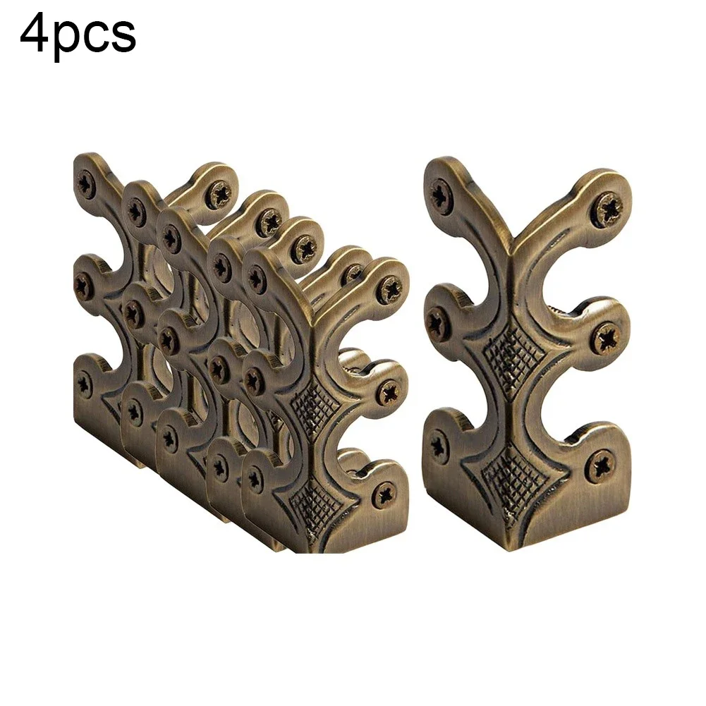 4 Pcs Brass Table Corner Protectors For Skirting Board Edge Guard And Furniture Leg Protection With Polished Or Antique Finish