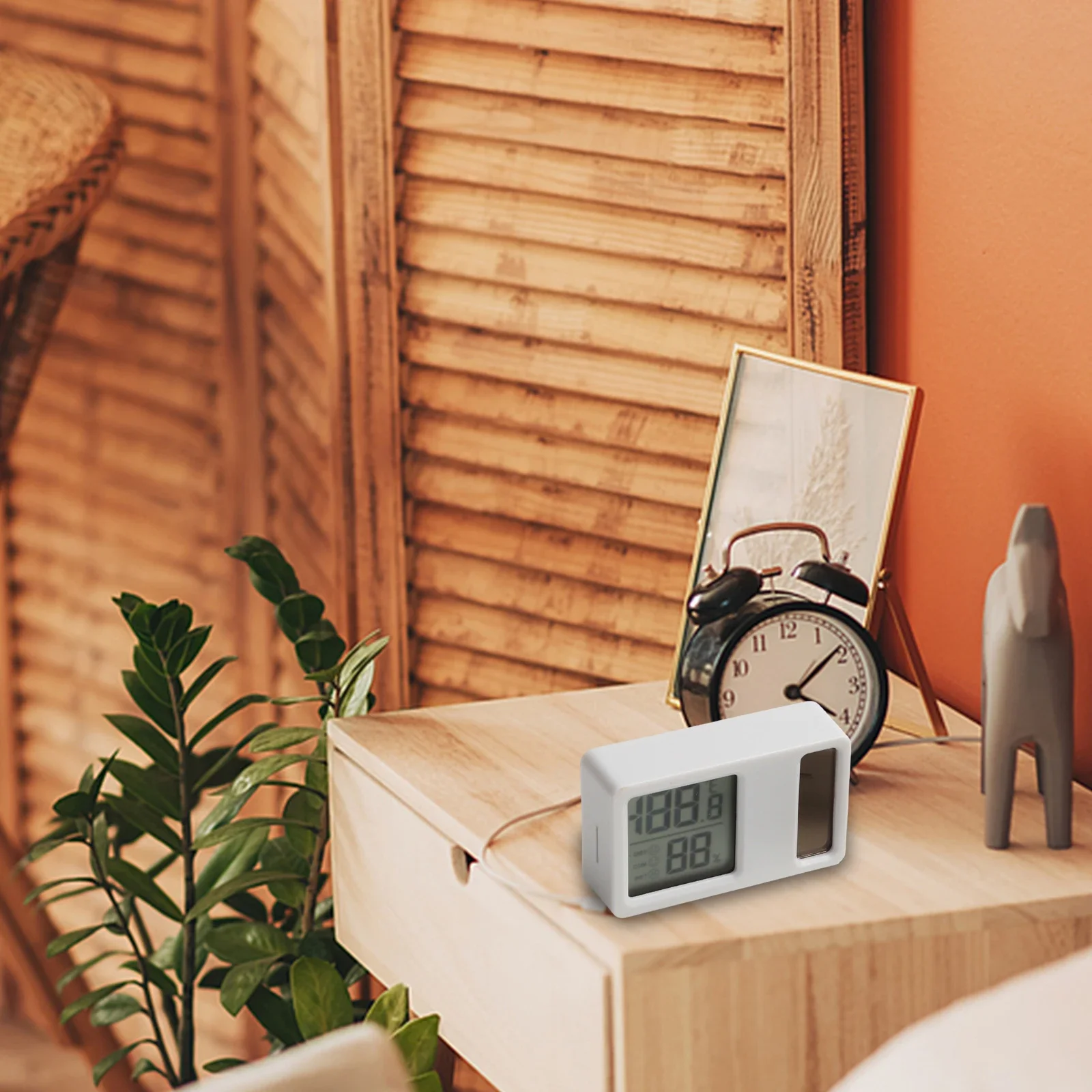 เครื่องวัดอุณหภูมิและความชื้นพลังงานแสงอาทิตย์ Mini แบบพกพาความชื้นดิจิตอลอิเล็กทรอนิกส์เครื่องวัดอุณหภูมิสําหรับห้องนอนหน้าแรก