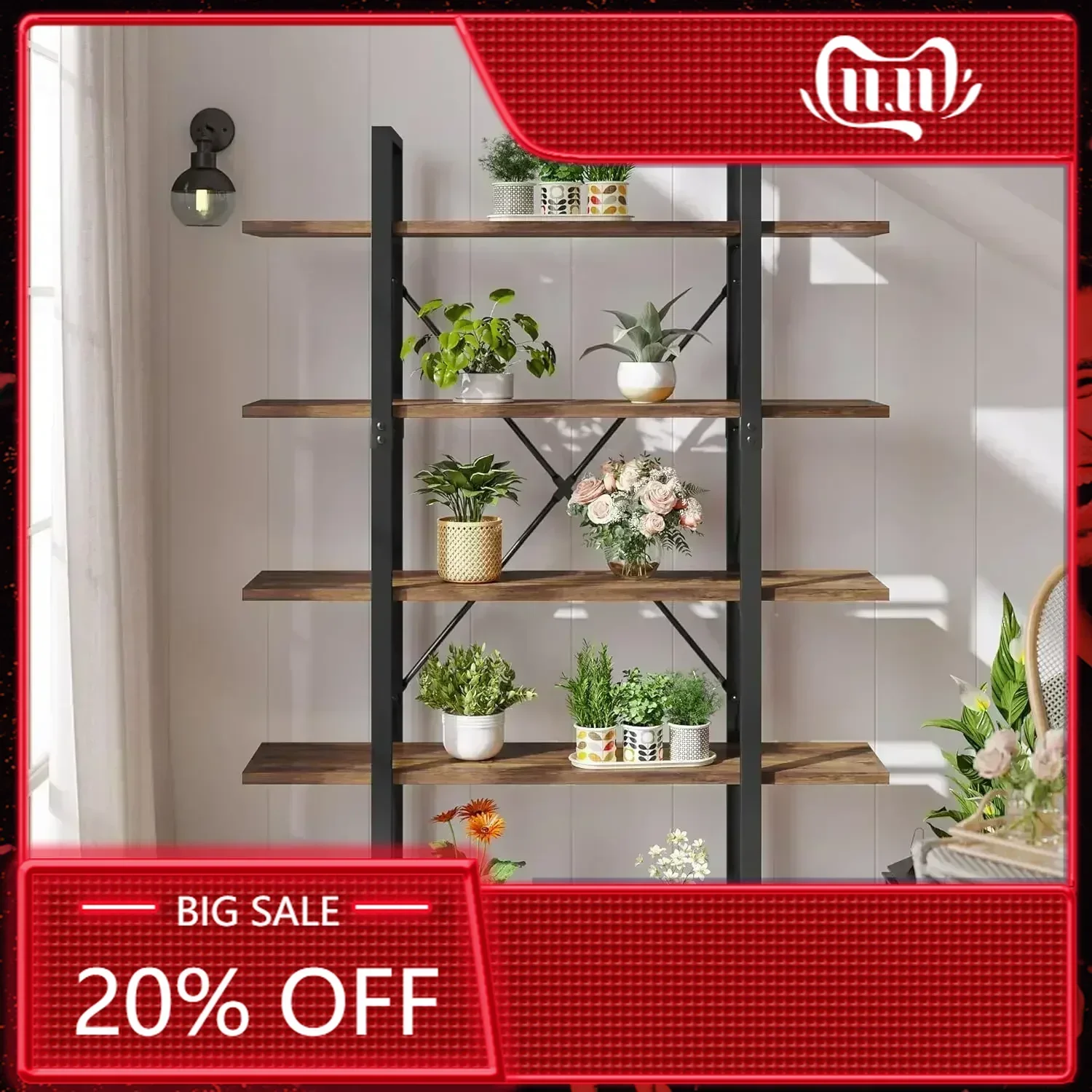 5 Tier Bookcase, Artsy Modern Bookshelf, Book Rack, Storage Rack Shelves in Living Room/Home/Office