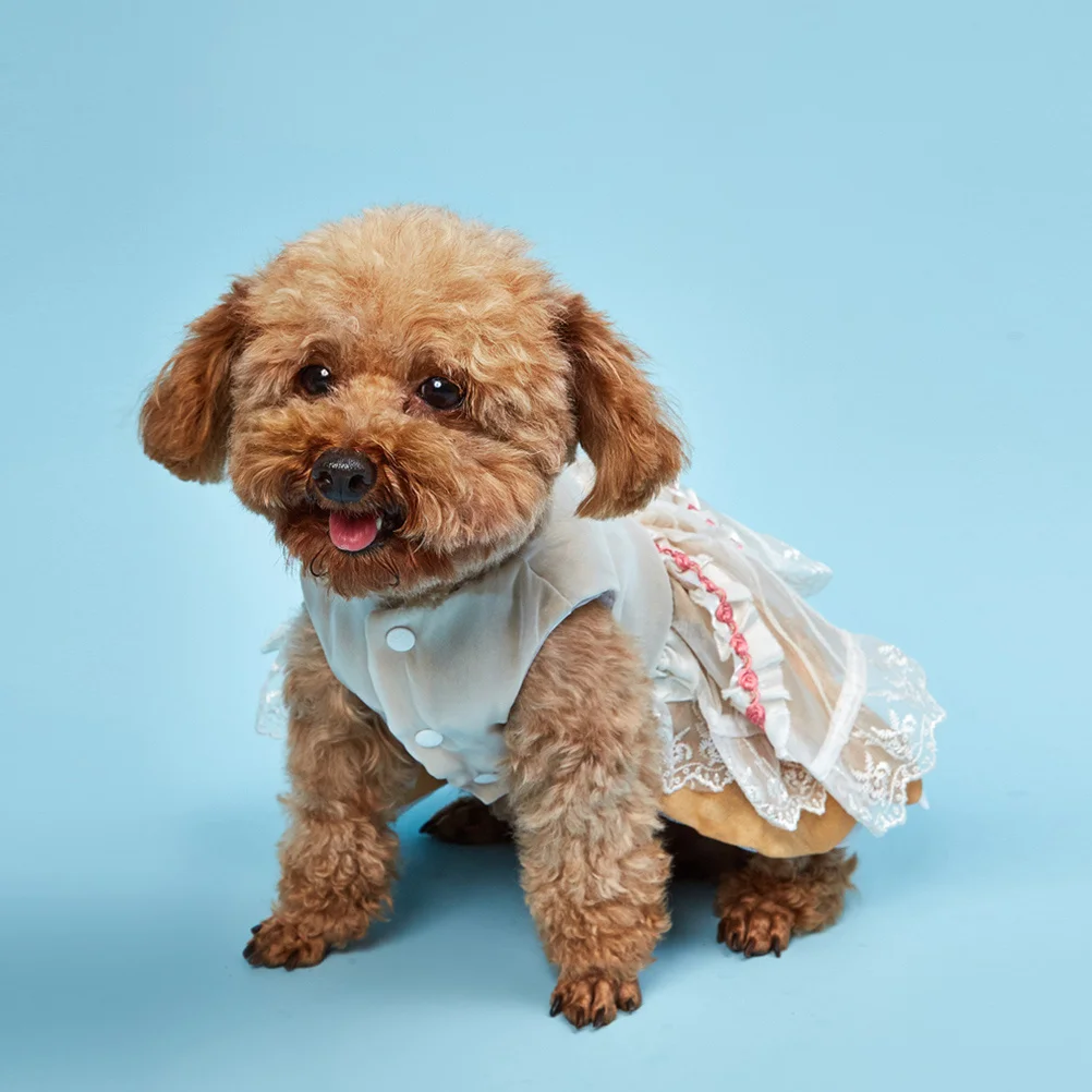 

Puppy Dog Skirt Rose Wedding Dress Satin Mesh Pet Dress Soft Comfortable Party Clothes Pet Skirt Dog Clothes Puppy Costume