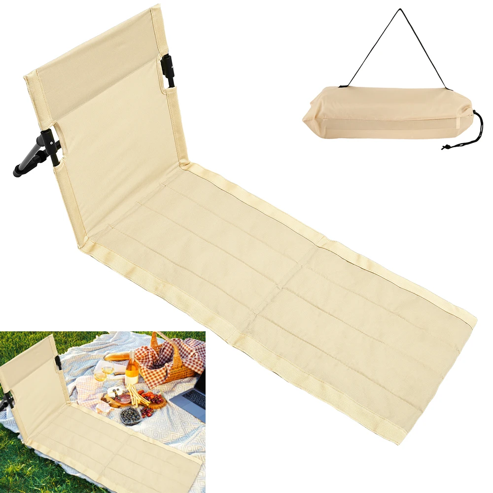 

Foldable Camping Chair Outdoor Single Lazy Chair Scratch Resistant Backrest Cushion Portable Waterproof Beach Picnic Floor Chair