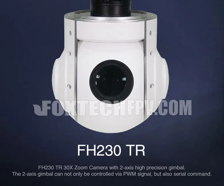 Foxtech FH230 TR 30X Zoom ottico con giunto cardanico a 2 assi per giunto cardanico con tracciamento automatico Etichettatura geografica 1080P