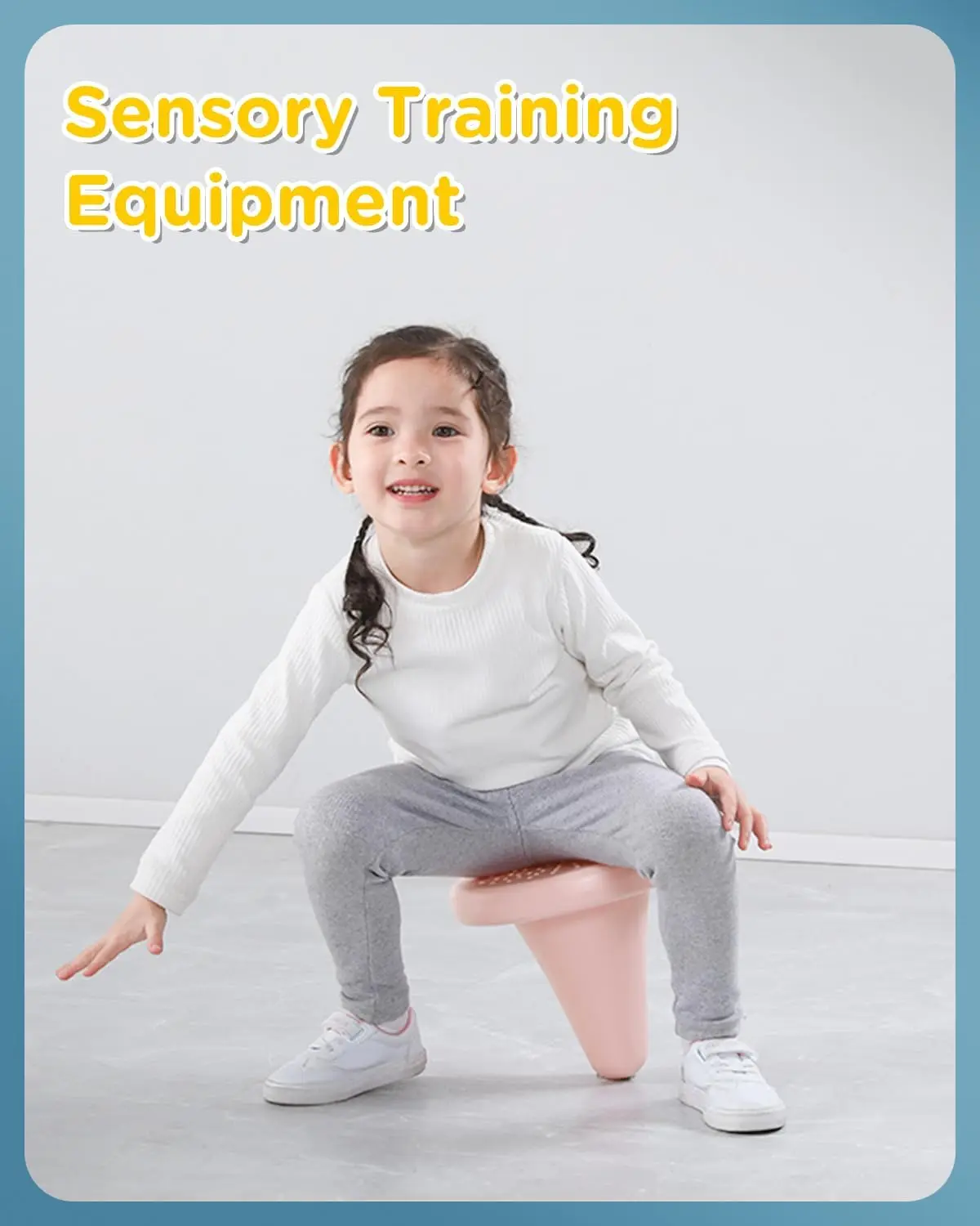 Chaise rotative pour enfants autistes, ensemble de lancer à 16 anneaux, chaise pivotante sensorielle pour l'équilibre de l'entraînement, chaise sensorielle à une corne, 6 pièces