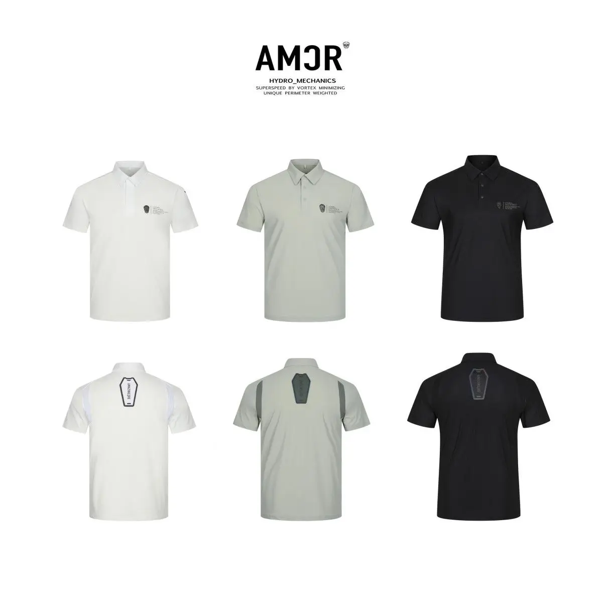 100% Cotton Summer AMAZINGCRE Top Quality Men's Golf Top Breathable Quick-Drying Perspiration Sports Short-Sleeved Polo Shirts