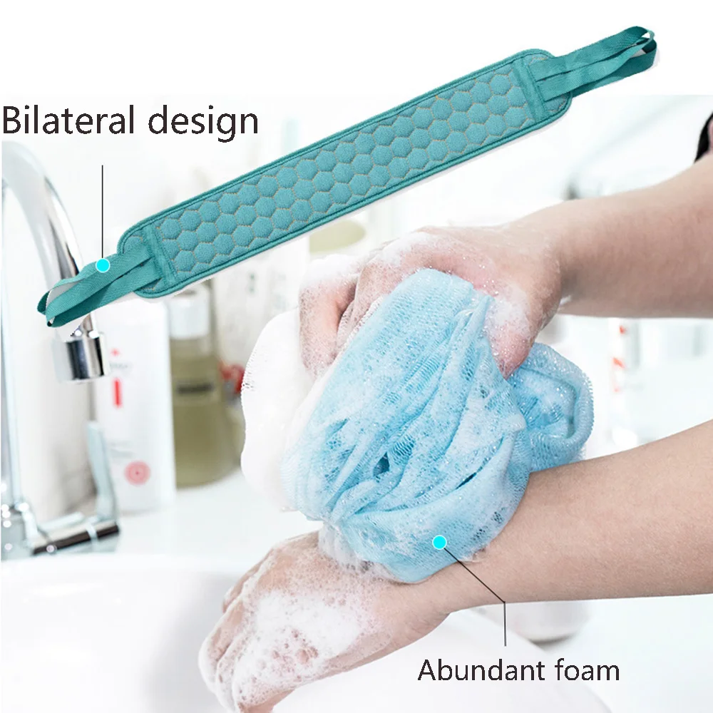 Three-Piece Bath Flower Pull Back Strip Scrubbing Glove Set Strong Mud Bath Gloves Ball Belt Body Cleaner Exfoliating Scrubbers