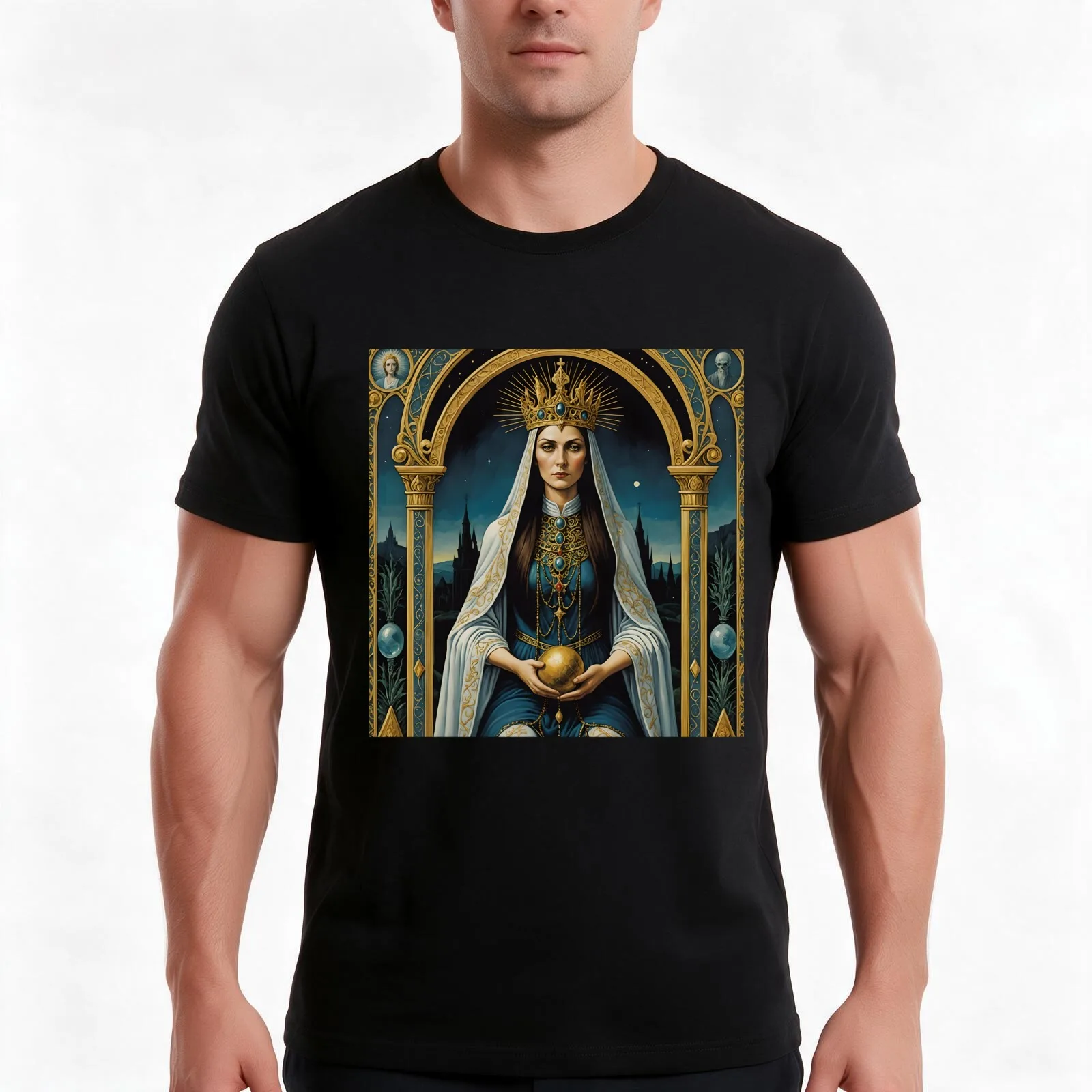 The High Priestess T-Shirt Summer Casual Cotton Tee Oversized Streetwear Tops Vintage Graphic Print Loose Fit Short Sleeve