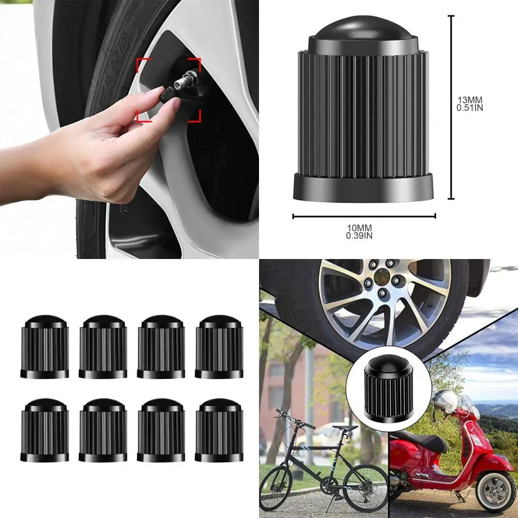 8 Pack Tyre Valves Caps Car Tire Stem Dusts Seal Covers for SUV Motorbike Trucks Bike Bicycles