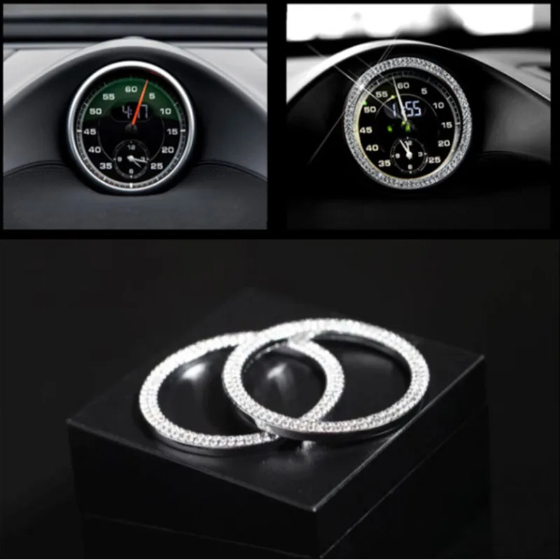 Car Console Clock Watches Time Decoration Ring Cover Accessories For Porsche 911 Cayenne Panamera Macan Boxster Cayman