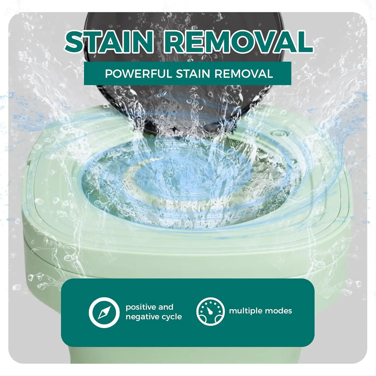 غسالة صغيرة محمولة - مجموعة غسيل ومجفف غسيل ومجفف قابلة للطي على سطح الطاولة، مدمجة لافادورا بورتاتيل (أخضر، متوسط)