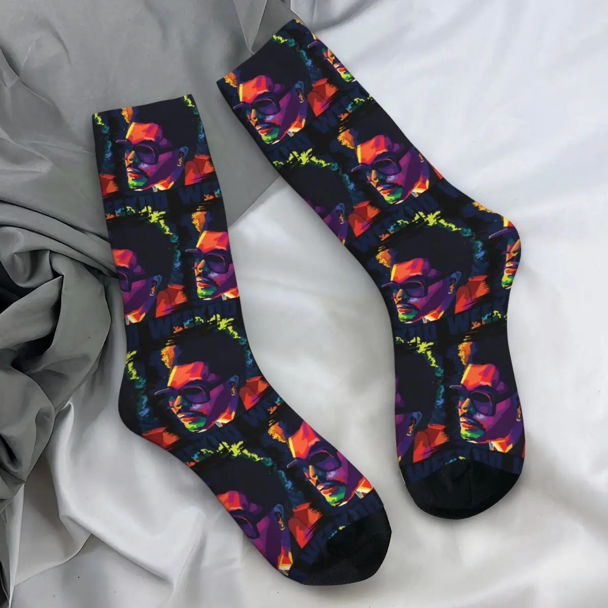 The Weeknd Blinding Lights Dawn FM Socks Autumn Stockings Harajuku Men's High Quality Socks Custom Running Anti Bacterial Socks