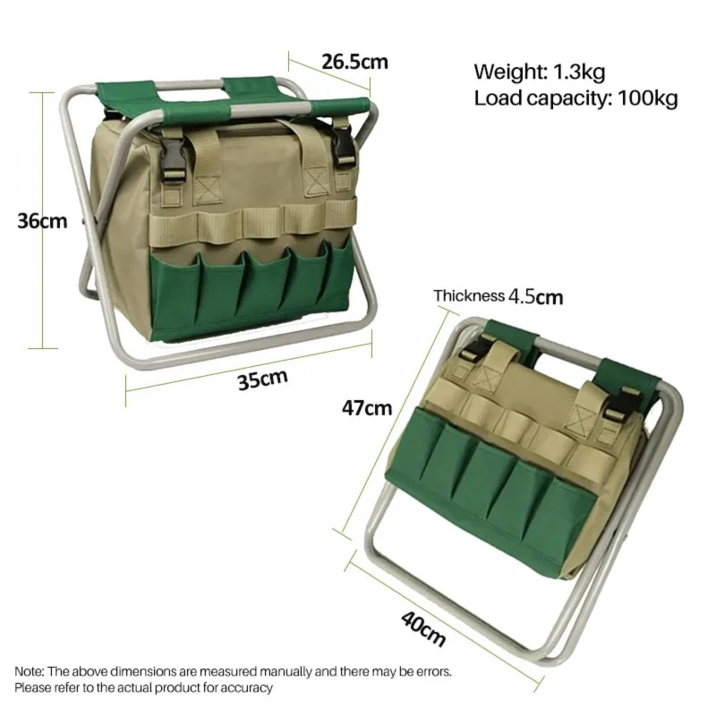 Garden Tool Set With Tool Bag And One Folding Stool(Tools Not Included)