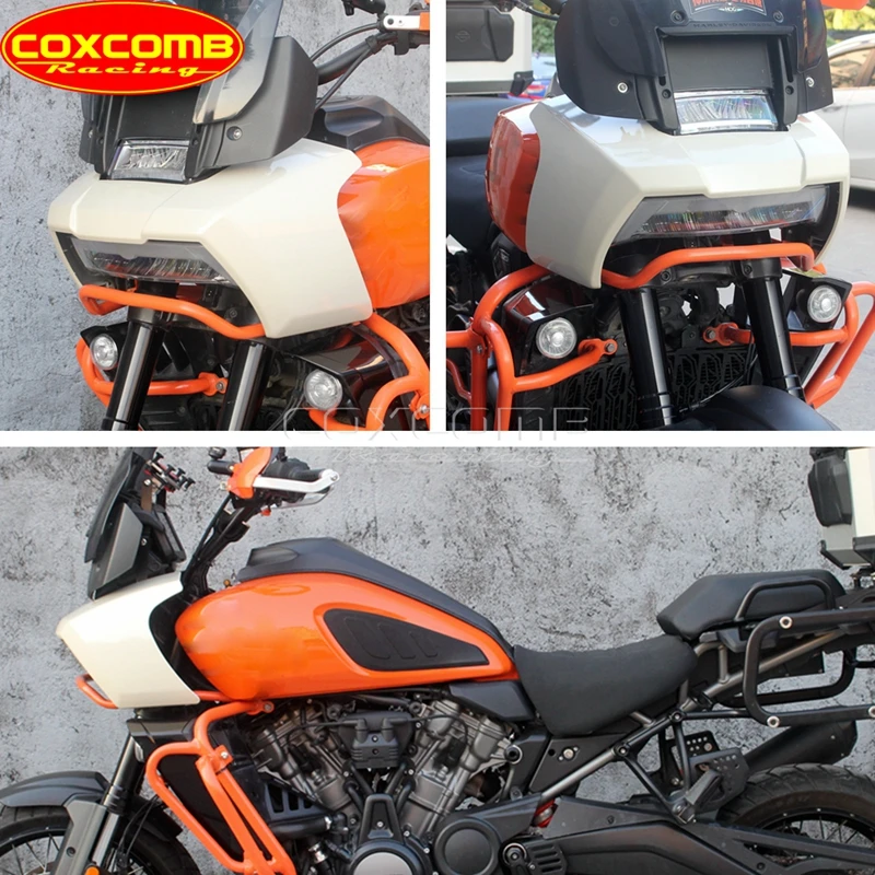 سبويلر حماية المصباح الأمامي للدراجة النارية لدراجة Harley Pan America 1250 Special RA1250S RA1250 CVO كشافات أمامية هدية القلنسة 2021-24 #5