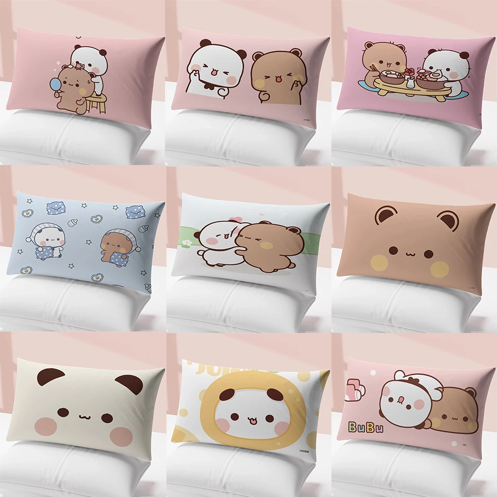 Adorable Cartoon-Patterned Pillowcases with Cute Bear and Panda Designs! Sofa cushion cover, room home decorationortable