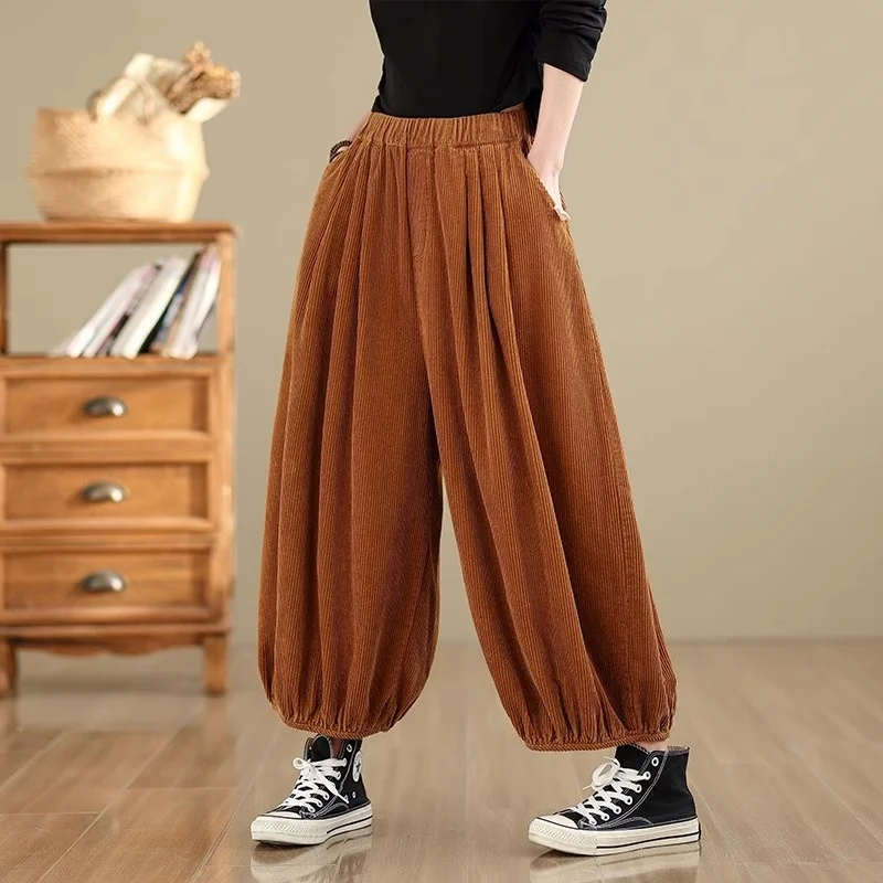 Women's Large Size Harem Pants 2025 Spring And Autumn New Style Loose Fashionable Casual Wide Leg Trousers W872