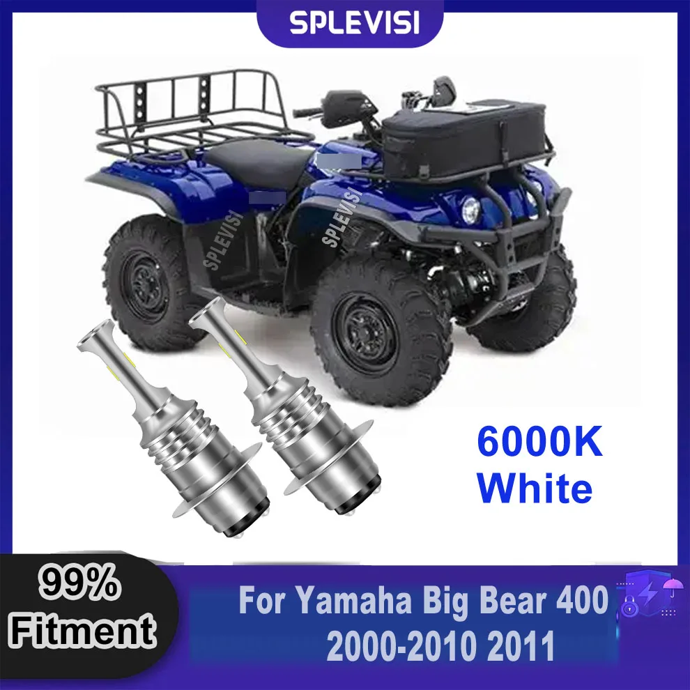 

H6 LED Headlight Bulbs - Super White 6000K Long Lifespan For Yamaha Big Bear 400 2000 2001 2002 2003 2004 2005 2006 2007-2011