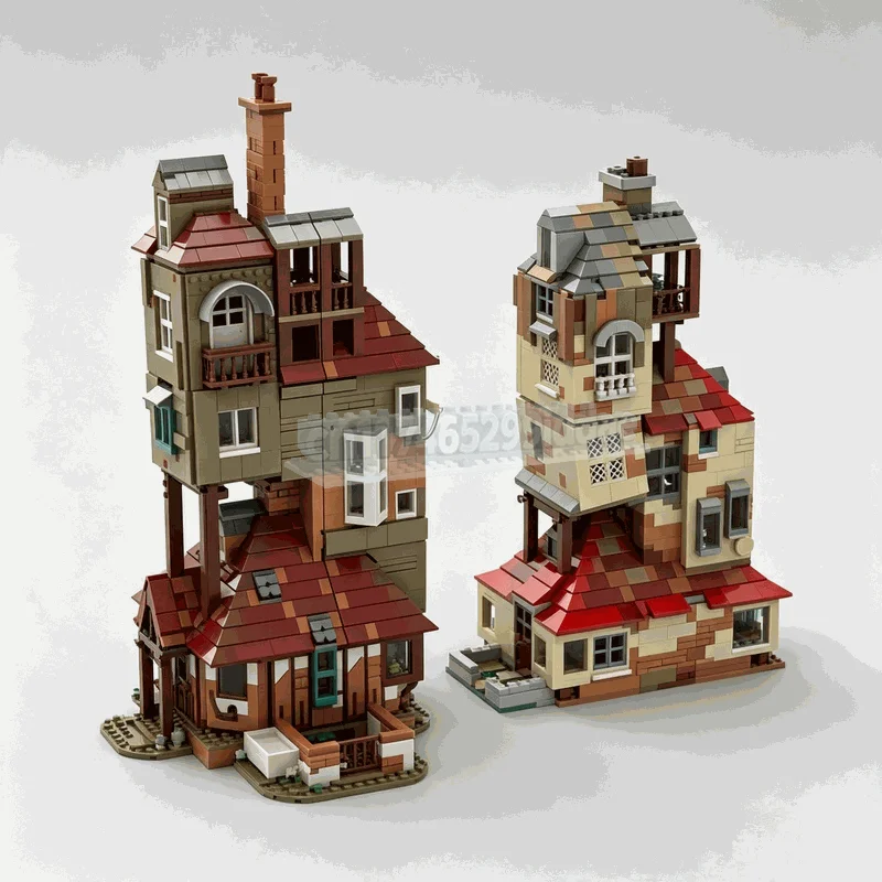 1668PCS MOC Fantasy Quirky Tall Modular House Architecture Building Blocks DIY Creative Street View Assembly Collection Toy Gift