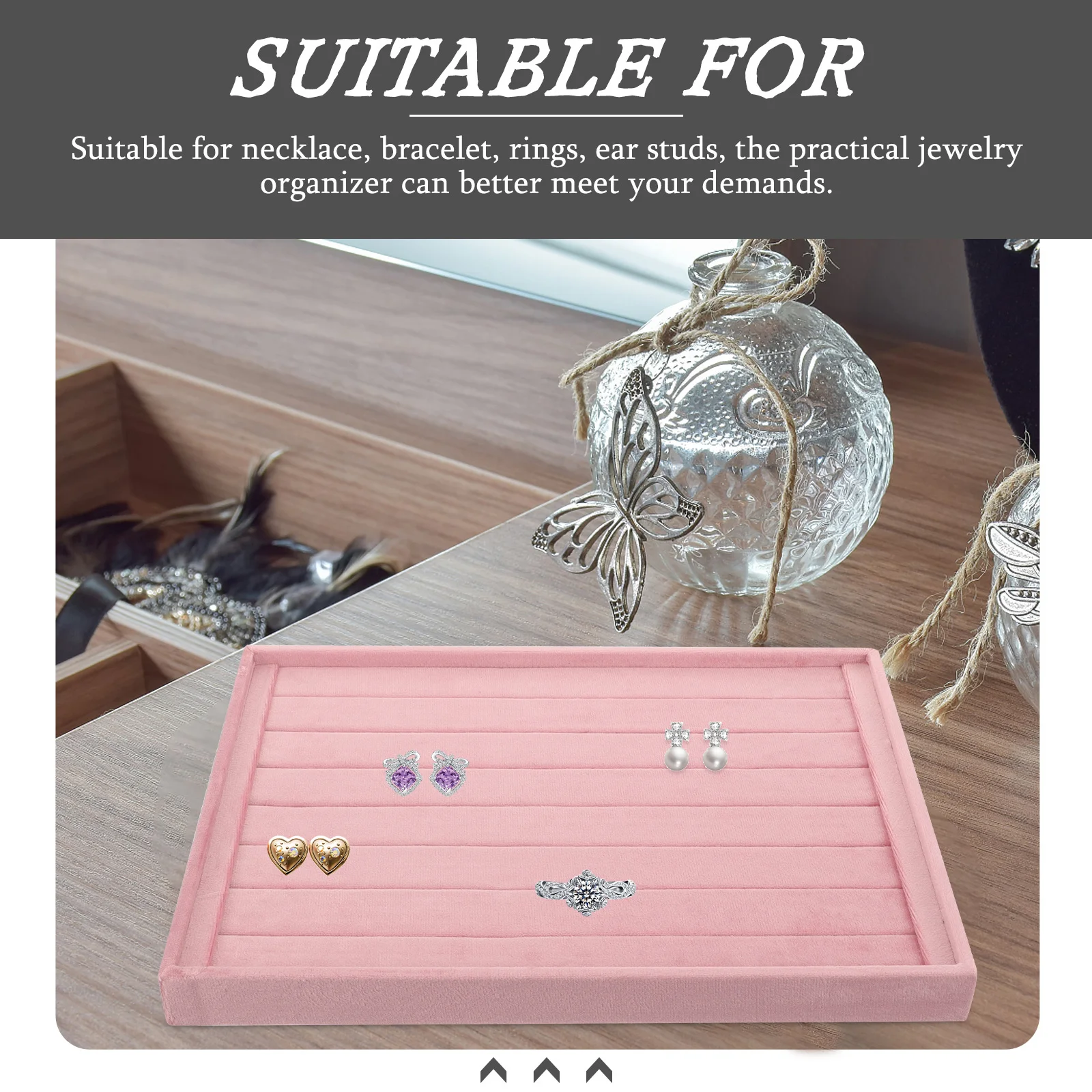 

Поднос для демонстрации ювелирных изделий, держатель для колец, органайзер для сережек, штабелируемый для хранения колец, шпилек, висячие броши, маленькая шкатулка для драгоценностей