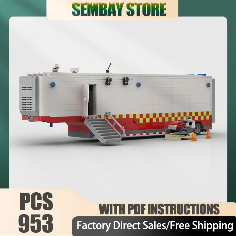 

Moc Building Bricks Modular Urban Search and Rescue (USAR) Trailer Model Technology Blocks Christmas DIY Toy Construction Gift