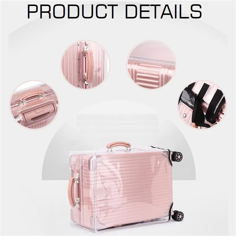 1PC PVC Luggage Cover Transparent For Travel Protective Luggage Case With Handle Dustproof Waterproof Practical Design