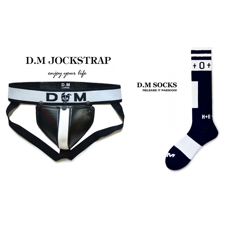 Men\'s Underwear Gay Thongs Men Underpants Letter Low-Rise Jockstrap sock set