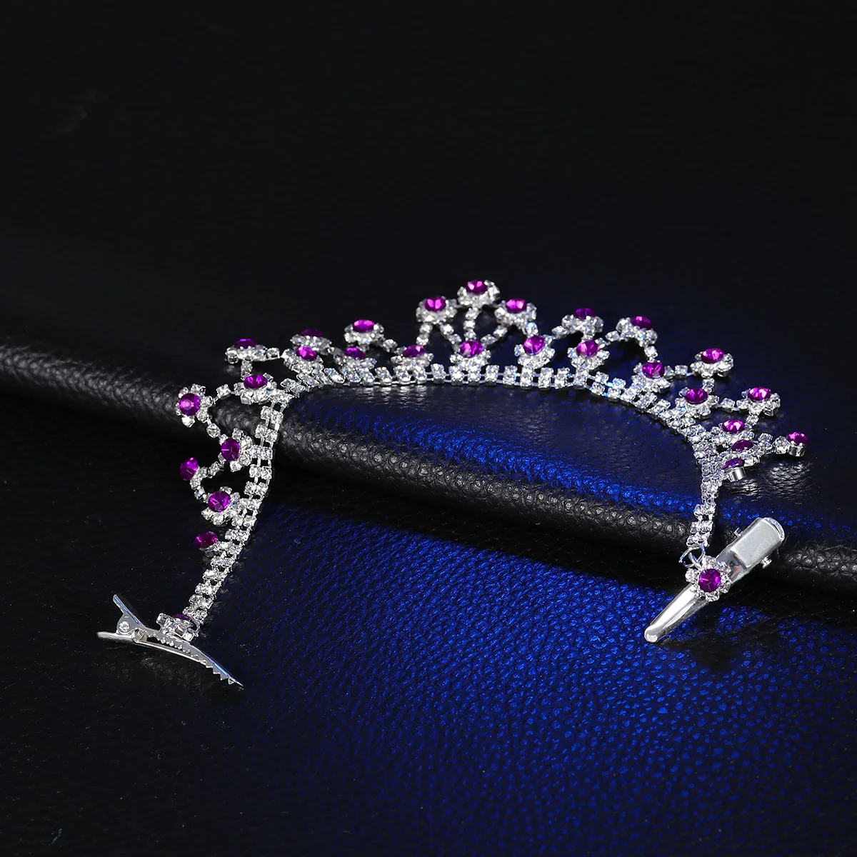 

Plum Blossom Forehead Ornament Bridal Frontlet Rhinestones Purple Wedding Jewelry Elegant Hard Metal Durable Design For Wedding