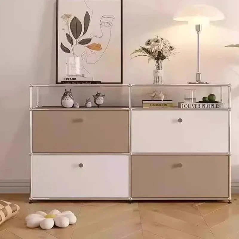 خزانة جانبية مفتوحة الباب، دلو أثاث غرفة المعيشة للتلفزيون الشمالي مجموعة وحدة من الفولاذ المقاوم للصدأ، خزانة تخزين لتناول الطعام #3