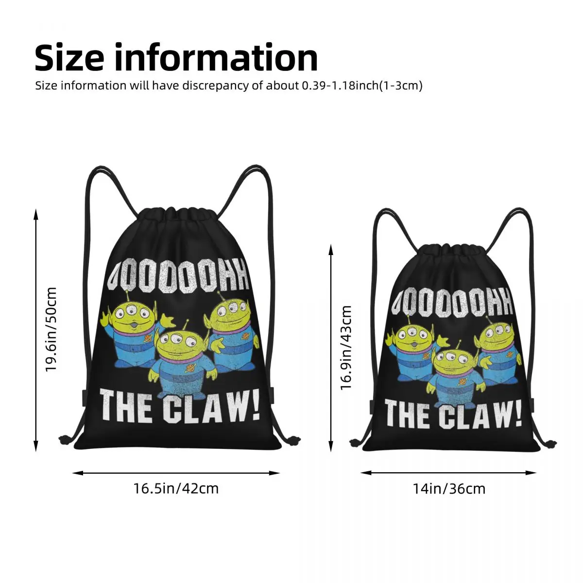 Toy Story Cartoon Alien Kids Movies Drawstring Backpack Sports Gym Sackpack String Bag for Yoga