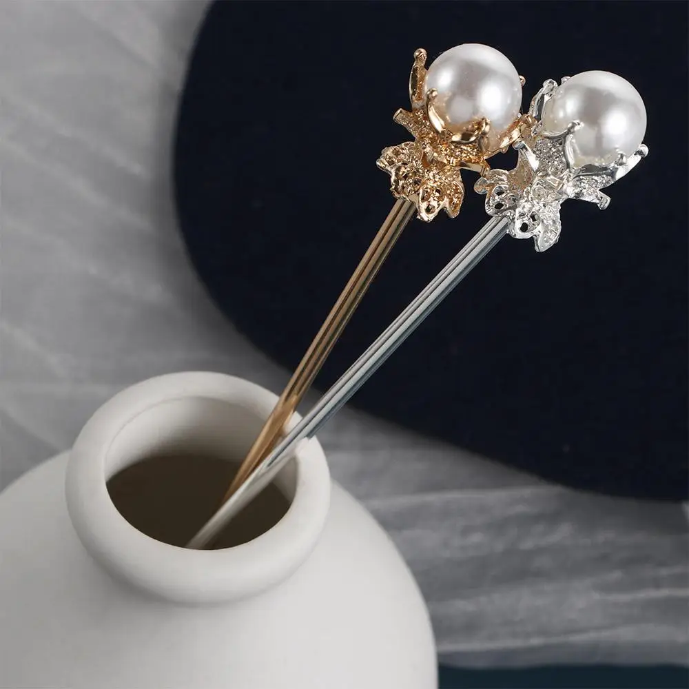 

Elegant Fashion Chinese Style Vintage Pearl Metal Hair Sticks Hair Clip Hair Accessories Hairpin