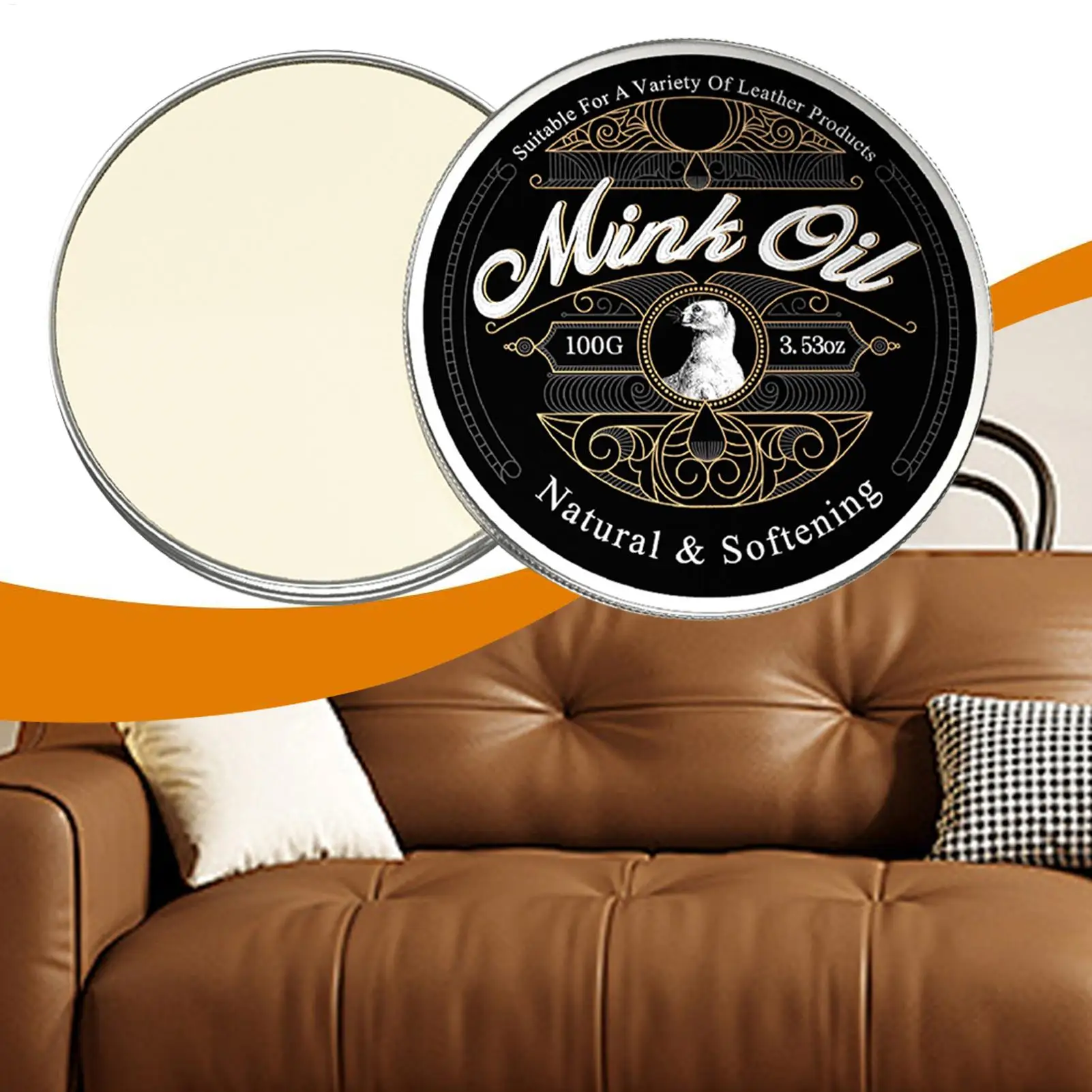 

Кондиционер для кожи 100G Mink Oil, водоотталкивающий, для кожаной обуви, кондиционер для седел, крем для ухода за кожей, для мебели и автомобилей