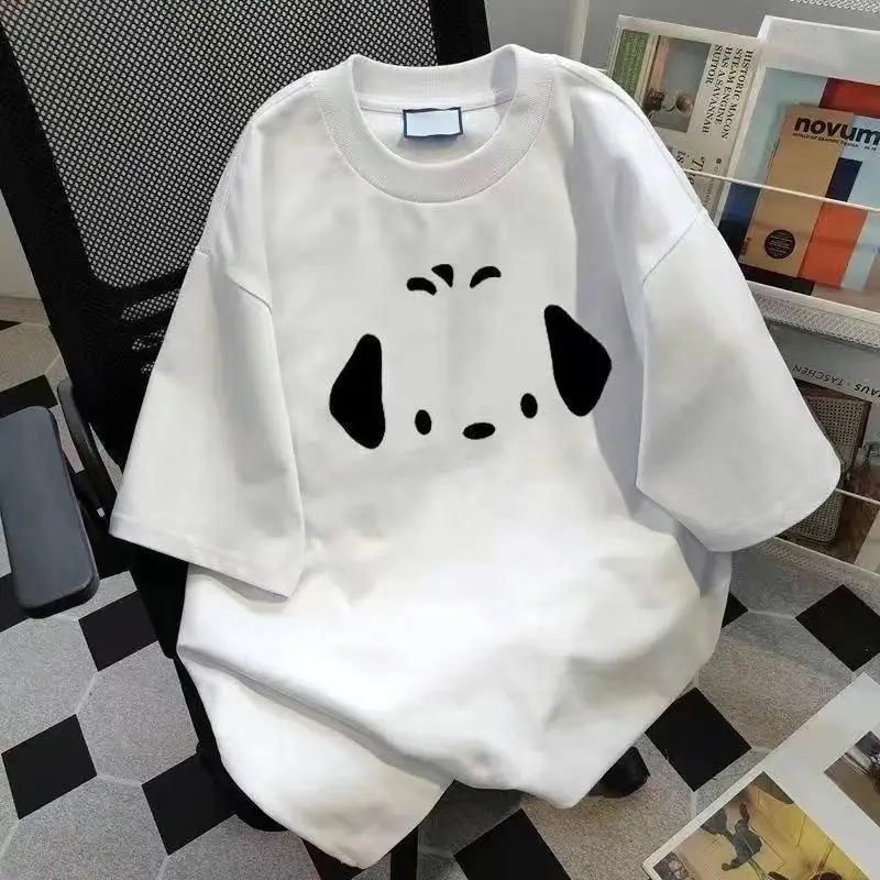 

New Printed Pure Cotton Short-sleeved T-shirt Summer Yellow Versatile Top Sweet and Loose