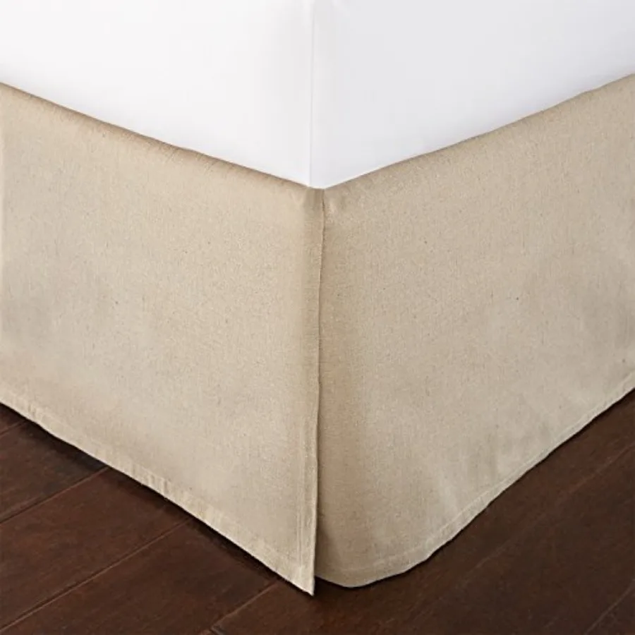 

King Size Faux Linen Dust Ruffle 16-inch Drop with Box Pleat