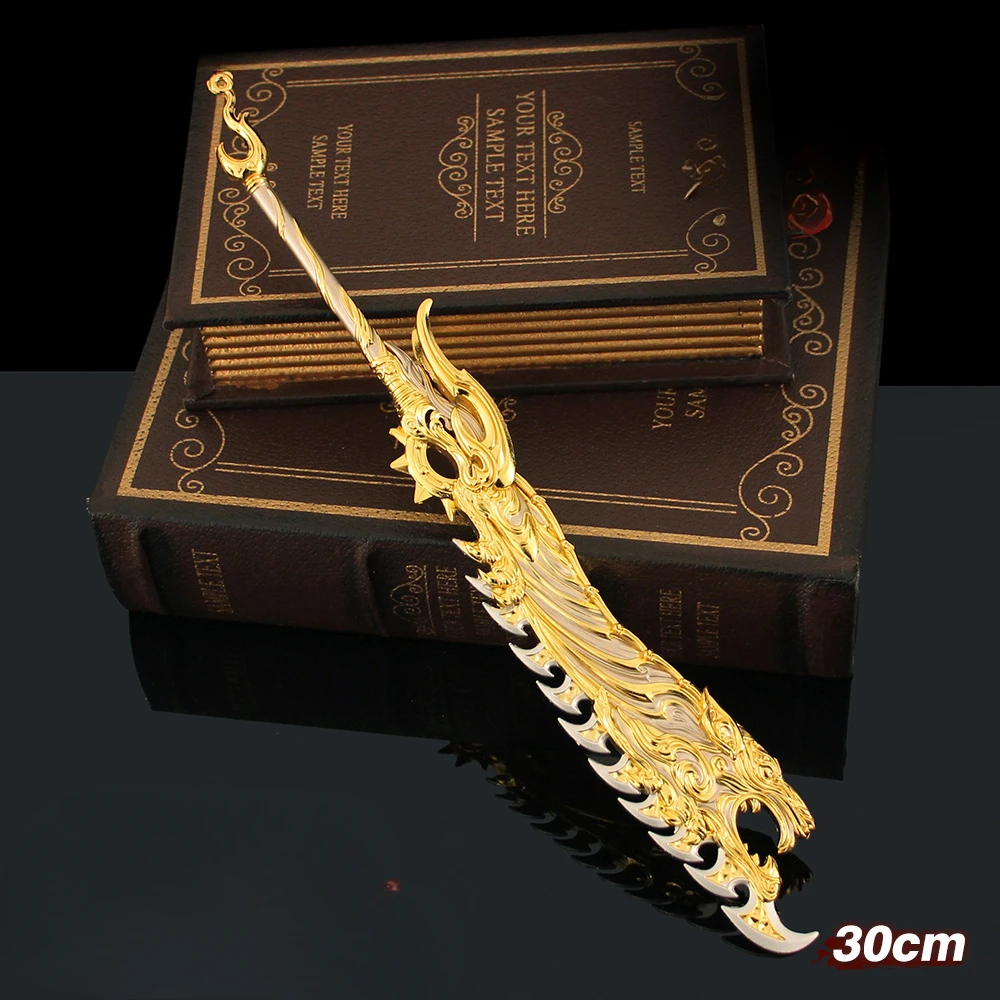 30cm naraka bladepoint periféricos de jogo chinês shan jun nu kuo faca arma de metal completo modelo mesa colecionável ornamento menino brinquedo