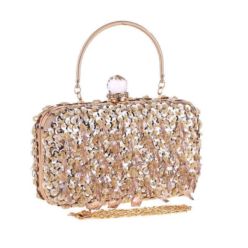 

Вечерние сумки с кисточками, маленькие клатчи с вышивкой, модные блестящие сумки с короной, акриловые сумки с бисером и кошелек на цепочке на плечо