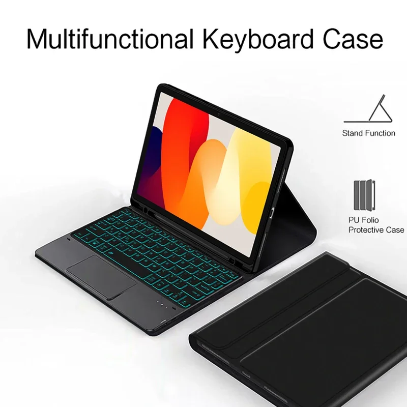 Imagem -06 - Capa de Teclado para Xiaomi Redmi Pad se 11 Polegada Redmi Vermelho mi Pad se Touchpad Retroiluminado Inteligente Capa de Teclado para Tablet Suporte Funda