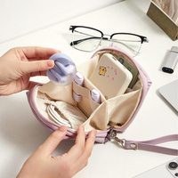 PU Leather Tech Organizer Travel Carrying Storage Bag for Adapter Digital Accessories Bag Mini Cable Pouch for Small Essentials