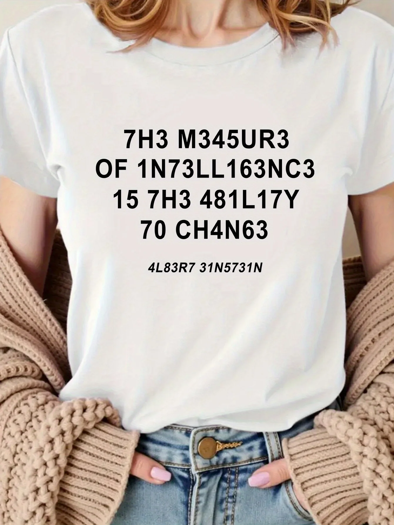 

Women's Pink Casual Letter Printed T-shirt - Round Neck, Short Sleeve, Suitable for Family, Outdoor, Party, Sports