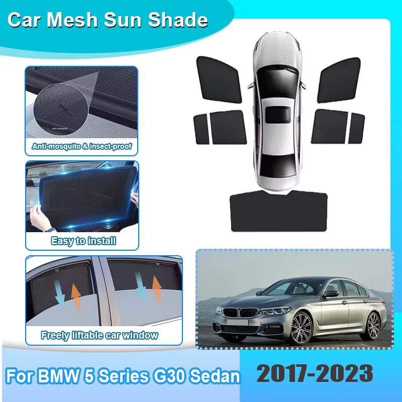 

Солнцезащитная сетка на окна автомобиля для BMW 5 серии G30 Седан 2017-2023 2020 2021, теплоизоляционная шторка на лобовое стекло, автомобильные аксессуары