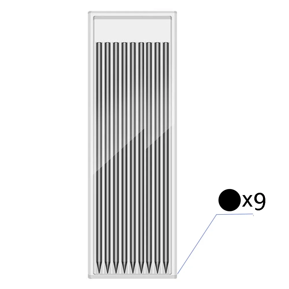 Recharge de crayon mécanique effaçable HB, mines colorées, peinture artistique, outil de dessin, travail de calcul, construction, fournitures de papeterie, 2.8mm