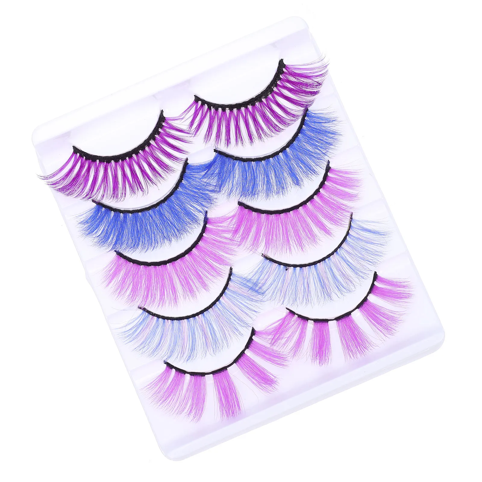 

5Pairs False Eyelash Natural Thick Volume Makeup Lash Durable False Lashes Synthetic Eyelashes for Daily Use Party Looks