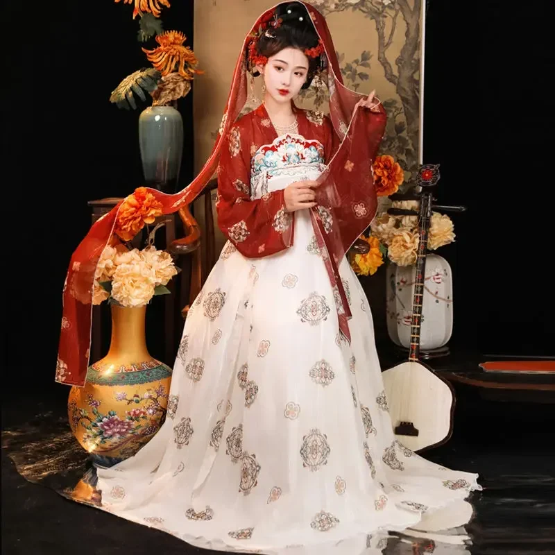 Summer Hanfu Women Tang Dynasty Chest-length Skirt Embroidery Daily Spring and Summer Women's Clothing Stage 2023 New